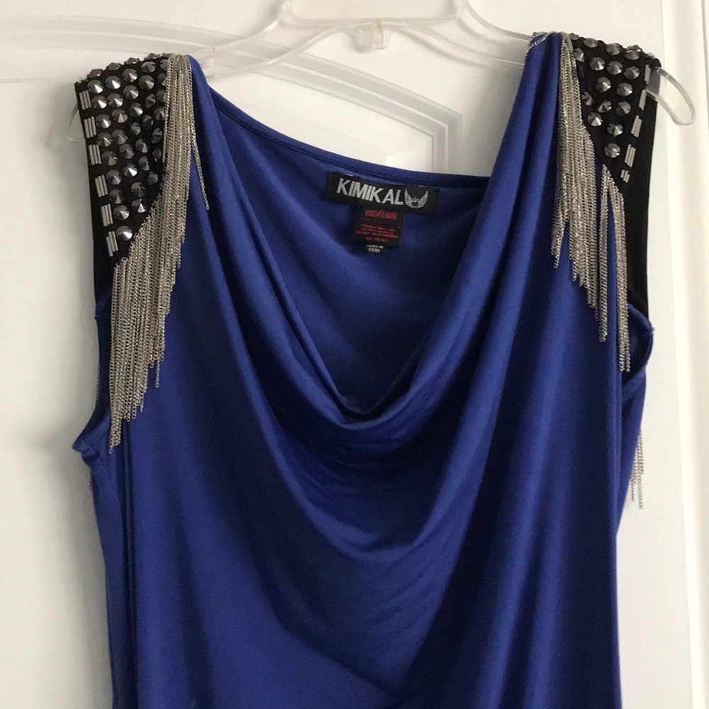 Blue embellished dress